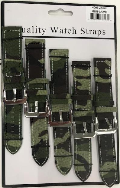 4006 CAMO GREEN Watch Straps PK5 Available SIZES 20MM - 24MM