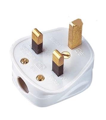 Eagle 13A Common Household 3 Pin13 AMP UK Fused Plug - White E301AC