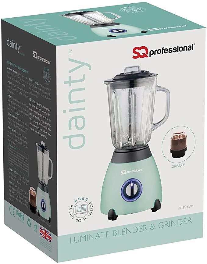 Dainty Luminate Blender 500w Jug 1.5l & Grinder 100g Seafoam
