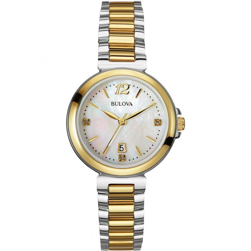 Bulova Women's 98P142 Diamond Gallery Analog Display Japanese Quartz Two Tone Watch