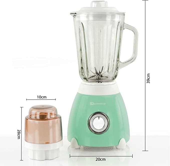 Dainty Luminate Blender 500w Jug 1.5l & Grinder 100g Seafoam