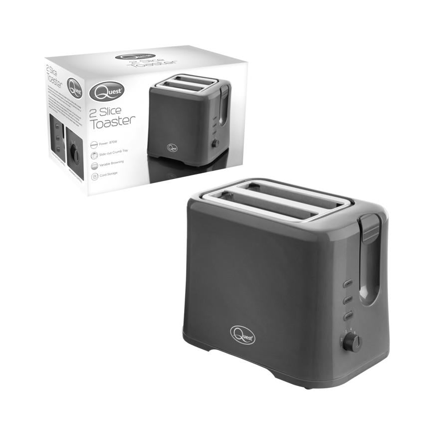 Quest 2-Slice Toaster - Grey (Carton of 8)