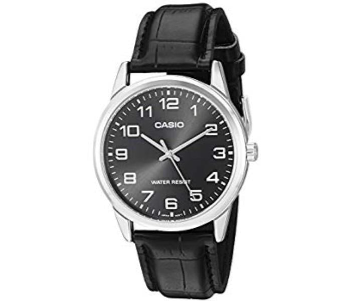 Casio Mens Analogue Black Leather Strap Watch Mtp-v001l-1budf