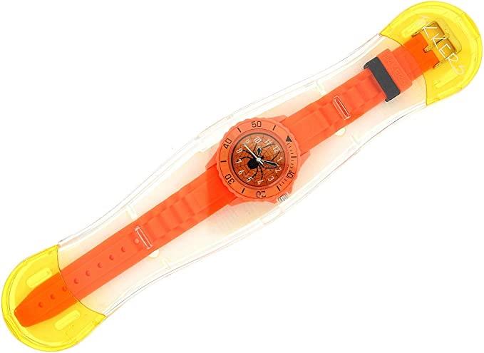 Tikkers Boys Analogue Spider Web Orange Rubber Strap Sports Watch TK0032