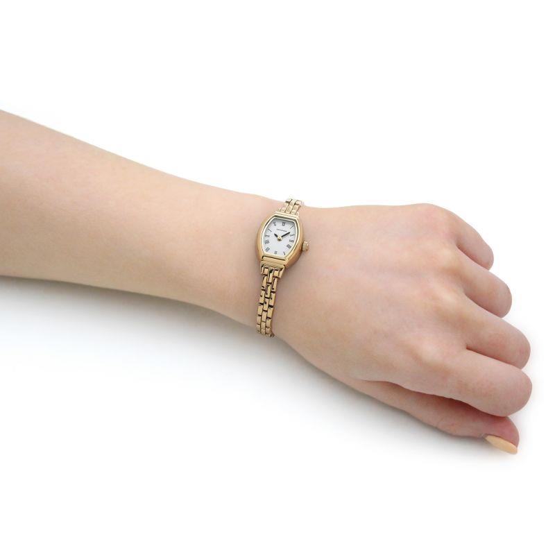 Sekonda Ladies Tonneau White Dial With Gold Plated Bracelet Watch