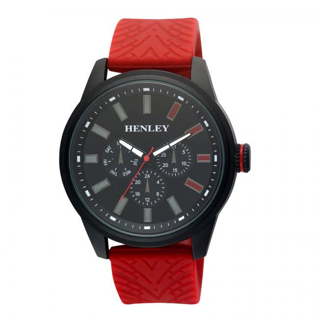 Henley Mens Sports Black Dial Sports Rubber Strap Watch H02203 Available Multiple Colour