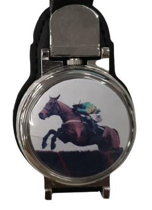Boxx Picture Pocket Belt Clip watch Horse Jumping M5107PD1