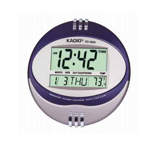 KADIO Digital Jumbo Wall Mount & Table Temperature Display Clock CALENDER Timer 12/24 Hrs option KD-3806N
