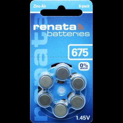 675 ZA RENATA HEARING AID BATTERIES PK6