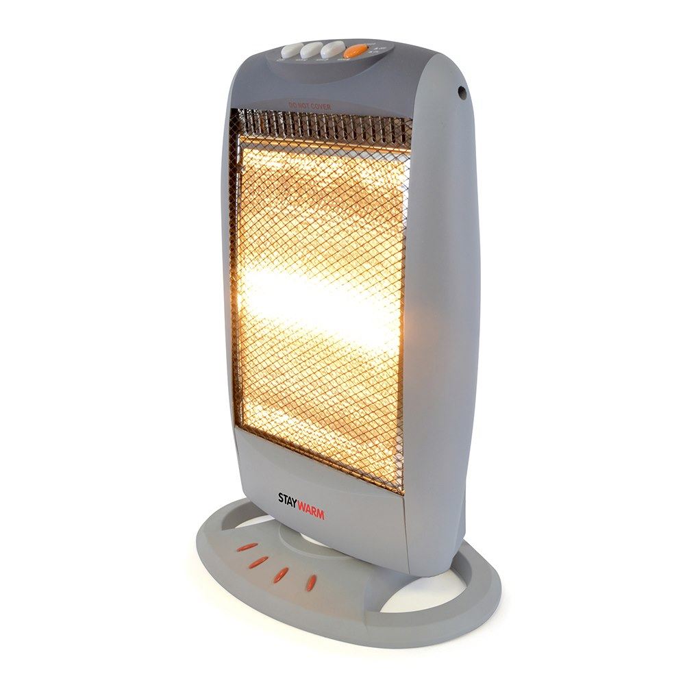 StayWarm 1200w 3 Bar Compact Halogen Heater - Grey (Carton of 6)