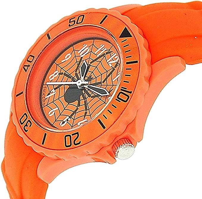 Tikkers Boys Analogue Spider Web Orange Rubber Strap Sports Watch TK0032
