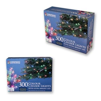 Christmas Workshop 300 LED Multi Coloured Chaser Lights (Carton of 6)
