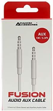 Advanced Accessories Fusion Audio Aux Cable 3.5mm-White MRM01855