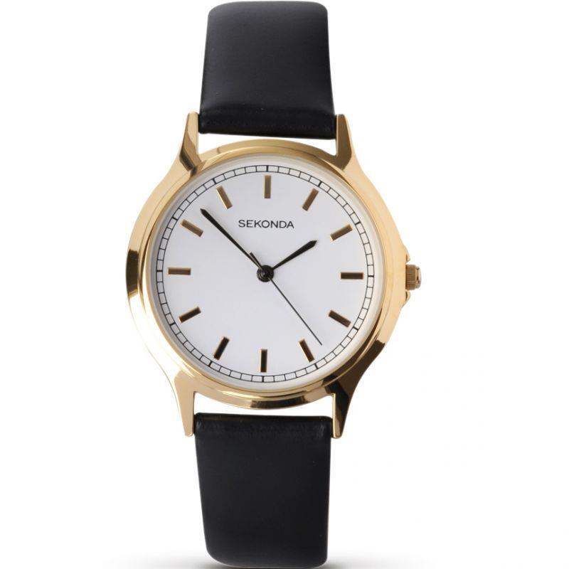Sekonda Mens Classic Round Dial Leather Strap Watch 3136