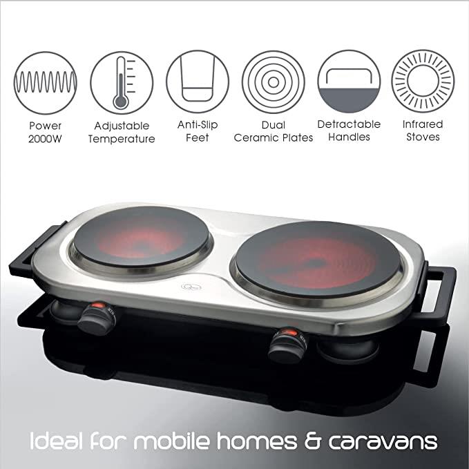 Quest Double Ceramic Infrared Hot Plate (Carton of 1)
