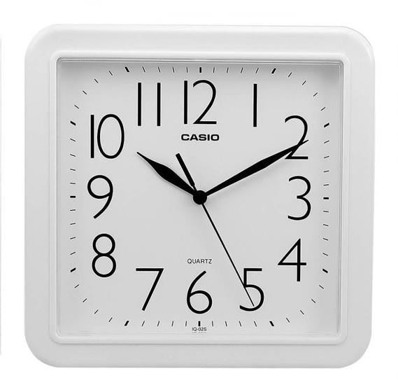 Casio Square Shape Analogue Wall Clock White IQ 02S 7DF DK Wholesale Ltd