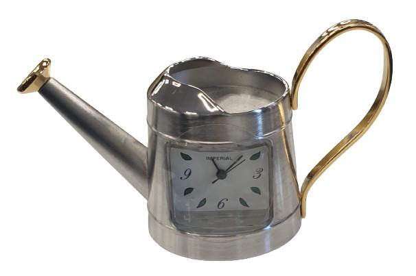 Miniature Clock Gold Plated Watering Can Solid Brass IMP1010 - CLEARANCE NEEDS RE-BATTERY