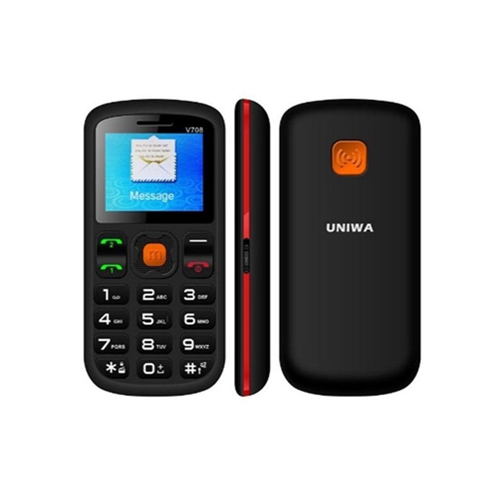 Uniwa V708 Big Button Mobile Phone For Elderly Dual SIM - SOS Mobile Phone