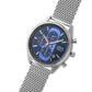 Lorus Mens Chronograph Dated Blue Dial Stainless Steel Mesh Bracelet Watch RM353GX9 BRAND NEW BUT NEEDS BATTERY