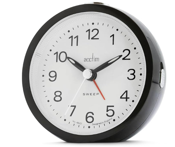 Acctim Elana White Non-Ticking Sweep Analogue Alarm Clock 15762