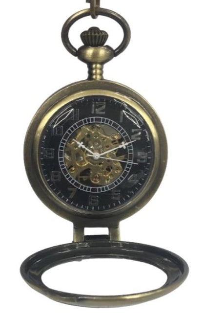 Mens & Ladies Mechanical Hand Winding Half Hunter Steampunk Bronze Pocket Watch