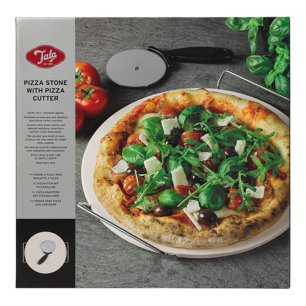 Tala 32cm Pizza Stone With Pizza Cutter (Carton of 6)