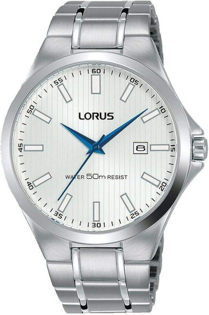 Lorus Mens Dated White Sunray Dial Stainless Steel Bracelet Watch RH997KX9 BRAND NEW BUT NEEDS BATTERY