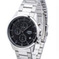 Lorus Mens Chronograph Dated Black Dial Stainless Steel Bracelet Watch RM365HX9