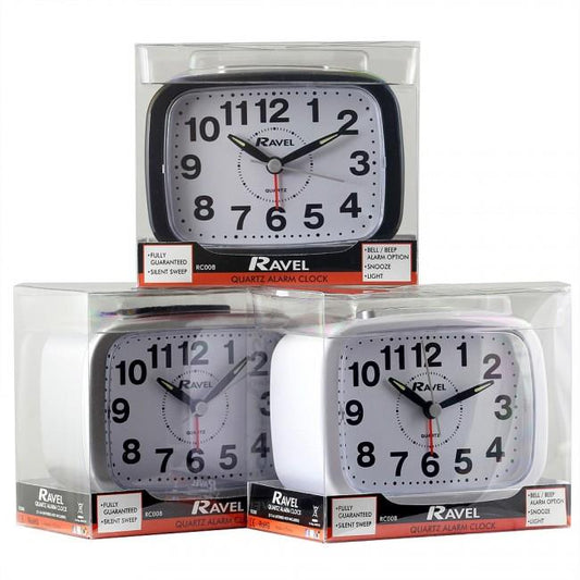 Ravel Rectangular Quartz Alarm Clock RC008