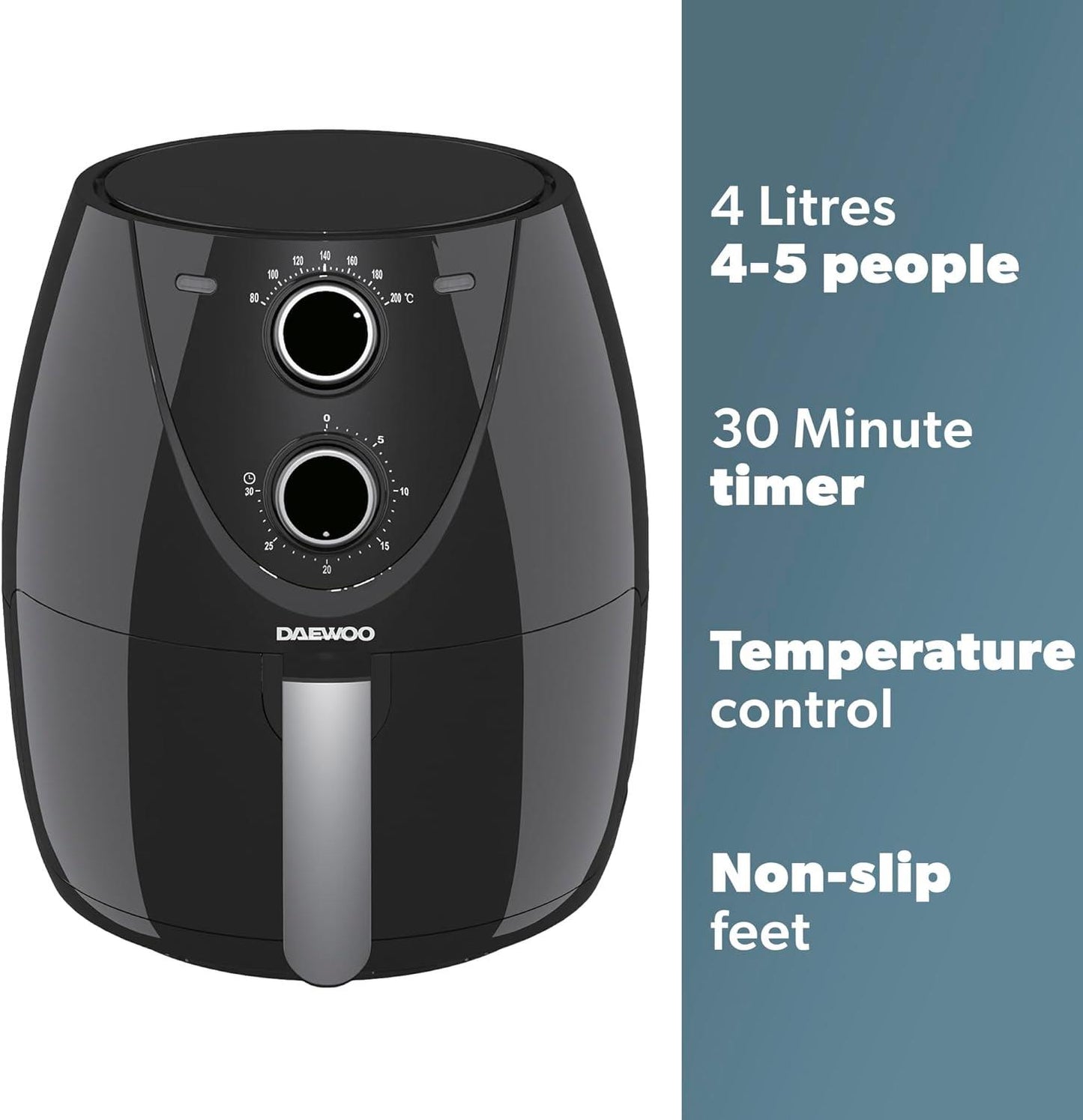 Daewoo Manual 4L Air Fryer Bake Roast & Grill