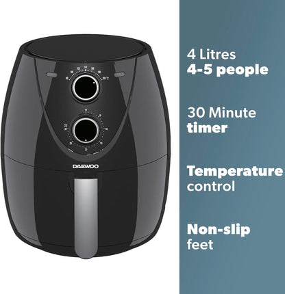 Daewoo Manual 4L Air Fryer Bake Roast & Grill