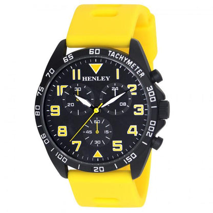 Henley Mens Multi Eye Sports Large Rubber Strap Watch H02215 Available Multiple Colour