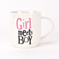 Brightside Girls Meets Boy, Boy Makes Tea Set of 2 Mugs