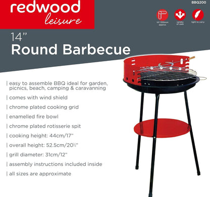 Redwood 14" Round Barbecue