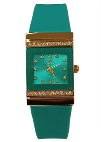 Clasico Ladies Bling Water Resistant Square Dial Rubber Strap Watch Available Multiple colour