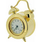 Miniature Clock Gold plated Double Bell Solid Brass IMP94 - CLEARANCE NEEDS RE-BATTERY