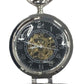 Mens & Ladies Mechanical Hand Winding Half Hunter Steampunk Silver Pocket Watch
