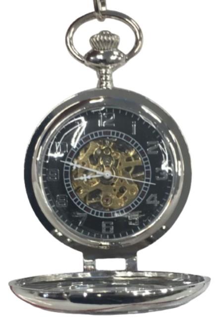 Mens & Ladies Mechanical Hand Winding Half Hunter Steampunk Silver Pocket Watch