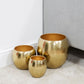 Hestia Set of 3 Gold Finish Metal Planters