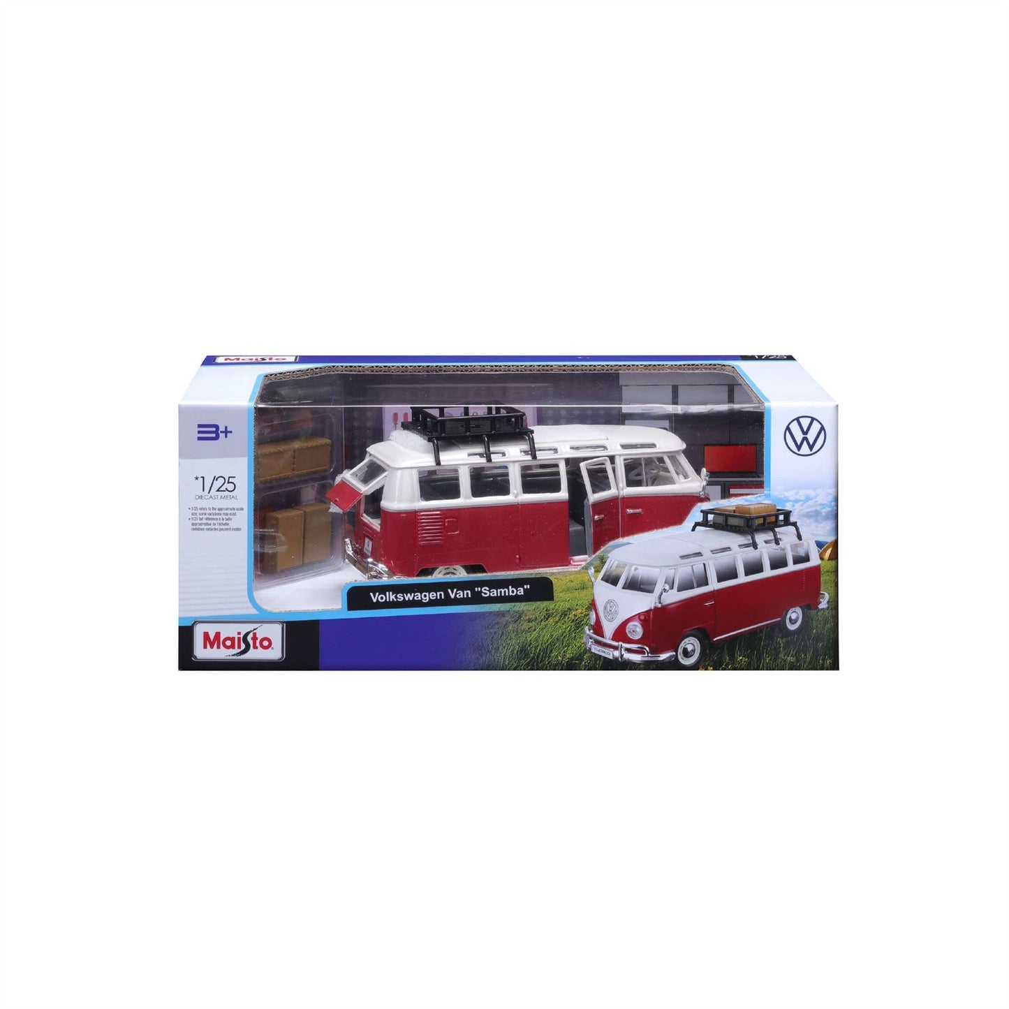 1:24 Vw Volkswagen Van Samba With Baggage Rack  - Diecast Model car Collectables