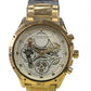 Christyan Arden Mens Fashion Dated Dial Analogue Gold/White Metal Bracelet Strap Watch