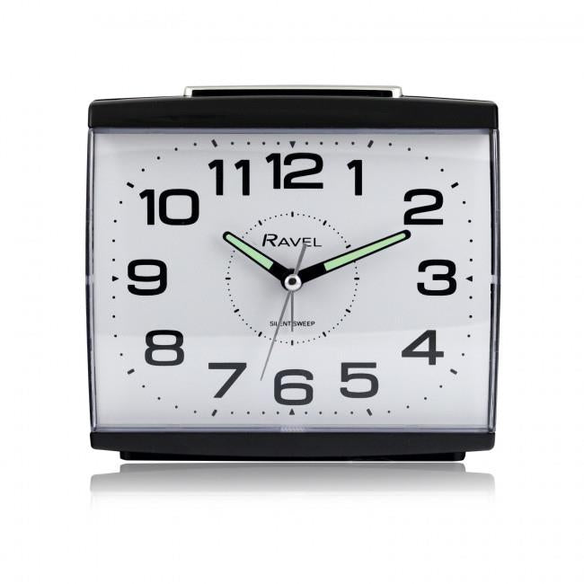 Ravel Large Square Retro Bedside / Mantle Quartz Alarm Clock RC037 Available Multiple Colour