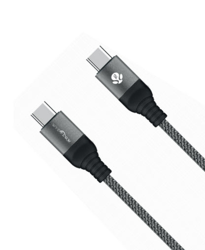 Fast Charging 60W WYEFLOW Aluminum Alloy Braided USB-C to USB-C Charging and Syncing Cable