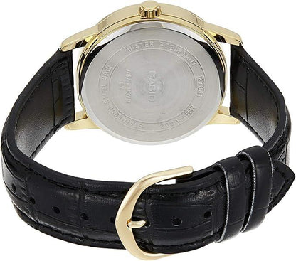 Casio Mens Basic Big Number Dated White Dial Black leather Strap watch