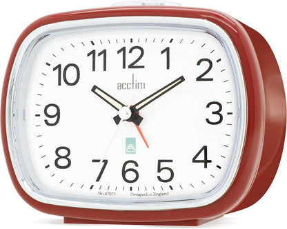 Acctim Camille Analogue Quartz Luminous Hands Chrome Bezel Alarm Clock Available Multiple Color
