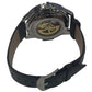 NY London Mens Automatic Dial Analogue Silver/Black Leather Strap Watch