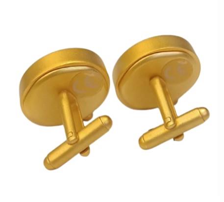 Miniature Clock Goldtone Plated Metal Cufflinks Solid Brass IMP413 - CLEARANCE NEEDS RE-BATTERY