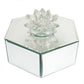 Hestia Mirror Glass Hexagonal Shaped Lotus Jewellery Box