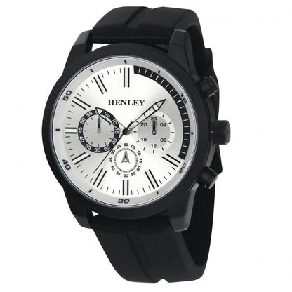 Henley Mens classy Fashion sporty Multi eye dials Large Silicone Watch H02227 Available Multiple Colour