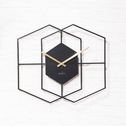 Acctim Addison Large Wall Clock Quartz Hexagonal Geometric Painted Metal 55cm